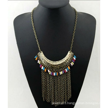 Lastest long colorful tassels fashion women 2015 fine necklaces jewelry